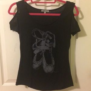 Black ballet graphic tee